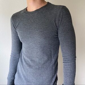 Arizona Jeans Waffle Knit Grey Long Sleeve Shirt